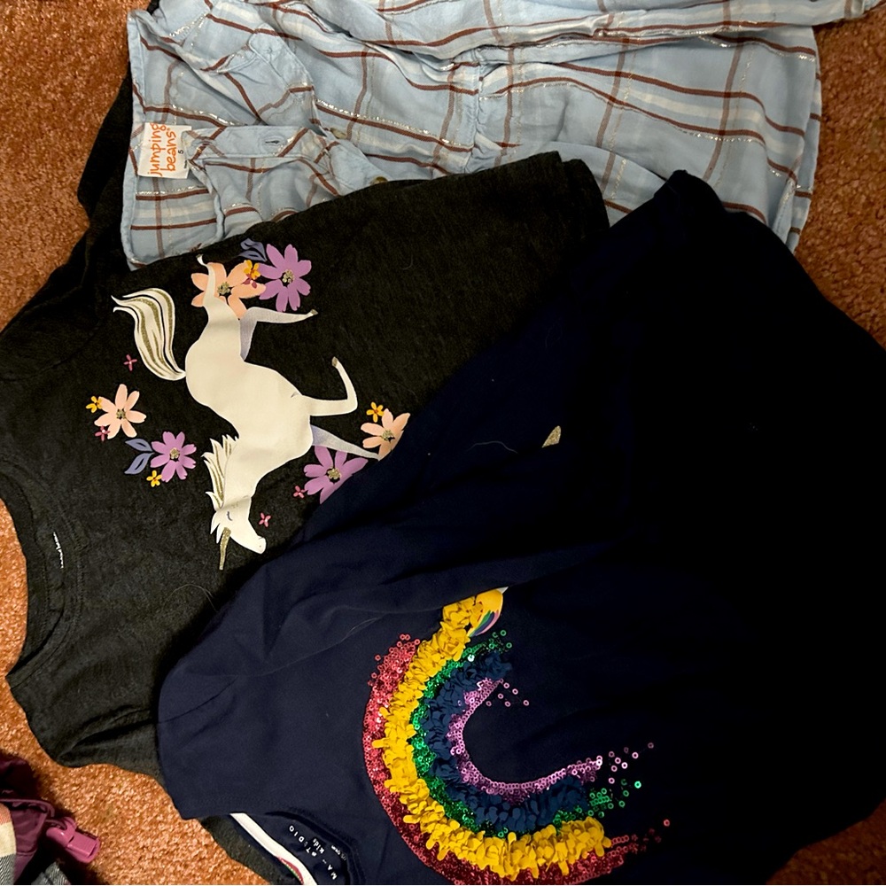 3 long sleeve girls shirts size 5